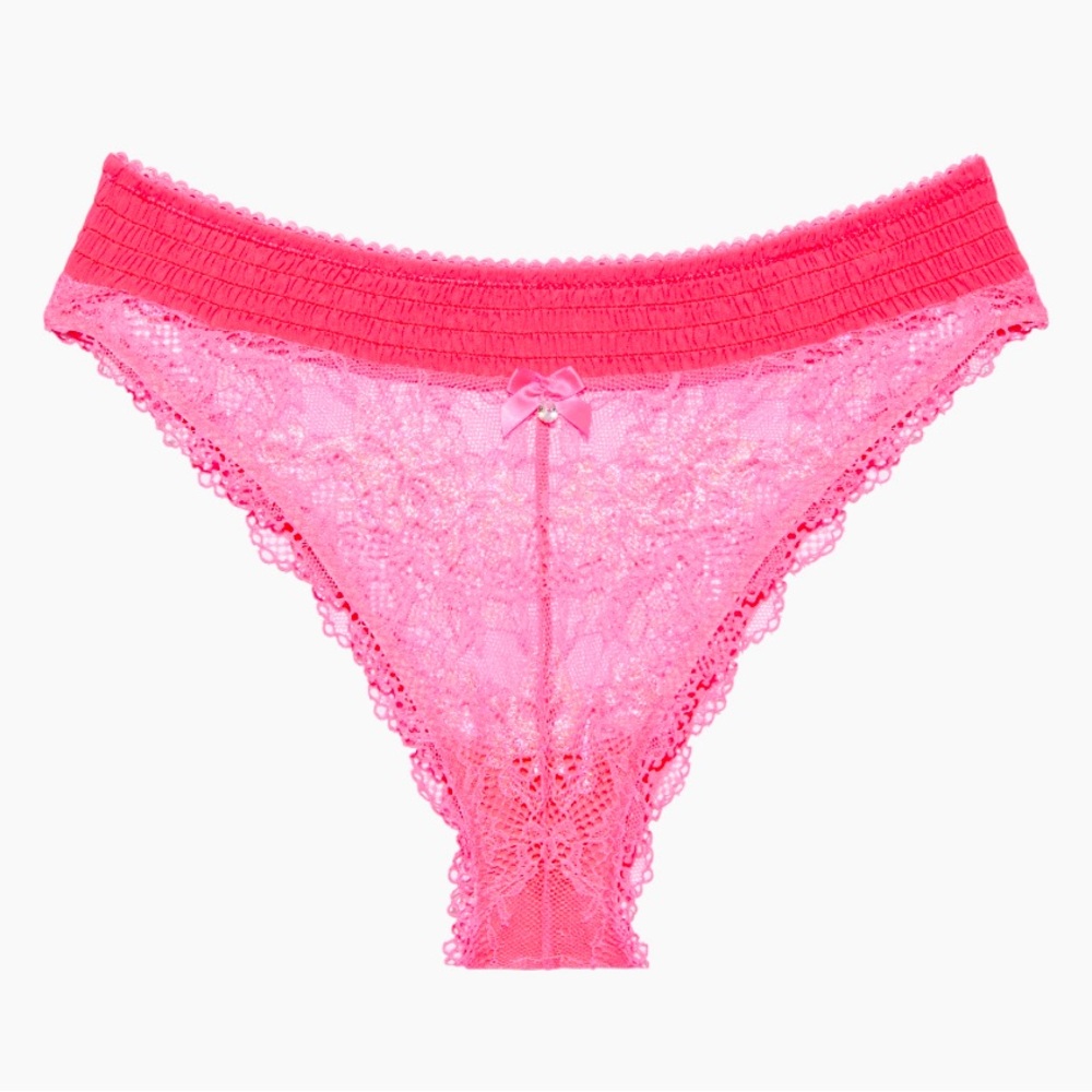 Savage x Fenty Lace Trim Pink Panties